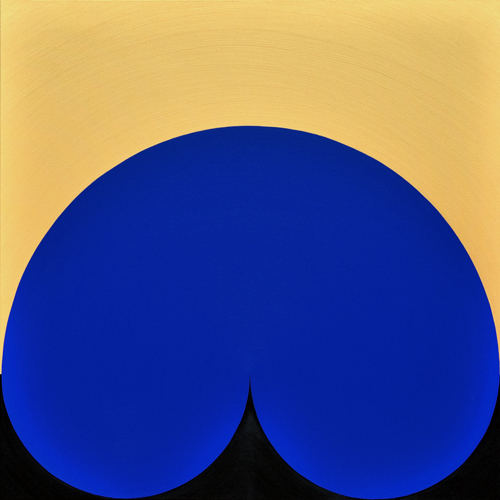 Wenlan Hu Frost -
      Blue Curvescape on Gold and Black No.1