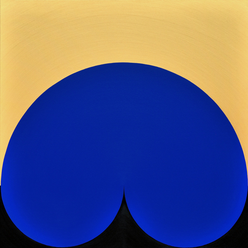 Wenlan Hu Frost -
      Blue Curvescape on Gold and Black No.1