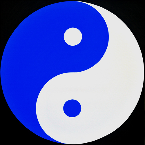 Wenlan Hu Frost - Blue
      and White Yin Yang on Black No.1
