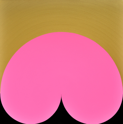 Wenlan Hu Frost -
      Pink Curvescape on Gold and Black No.1