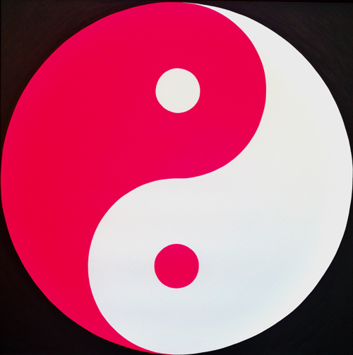 Wenlan Hu Frost - Pink
and White Yin Yang on Black No.1 Wenlan Hu Frost - Pink
and White Yin Yang on Black No.1