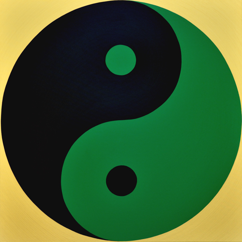 Wenlan Hu Frost -
Black and Green Yin Yang on Gold No.1 Wenlan Hu Frost -
Black and Green Yin Yang on Gold No.1