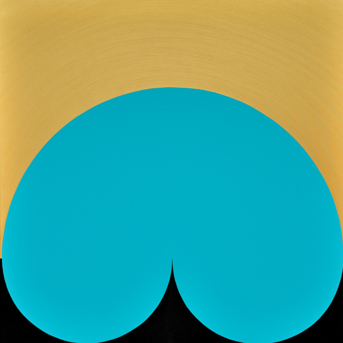 Wenlan Hu Frost -
      Teal Curvescape on Gold and Black No.1