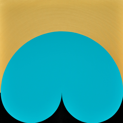 Wenlan Hu Frost -
      Teal Curvescape on Gold and Black No.1