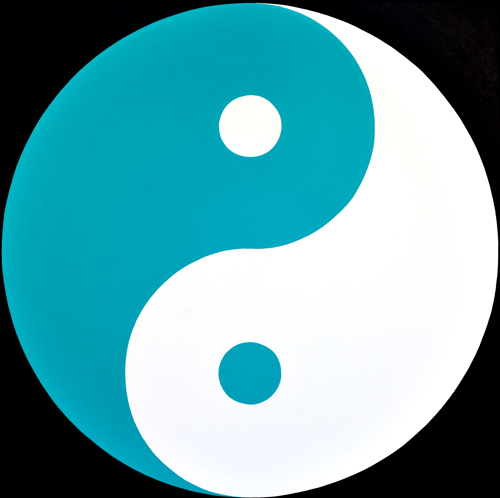 Wenlan Hu Frost - Teal
and White Yin Yang on Black No.1 Wenlan Hu Frost - Teal
and White Yin Yang on Black No.1